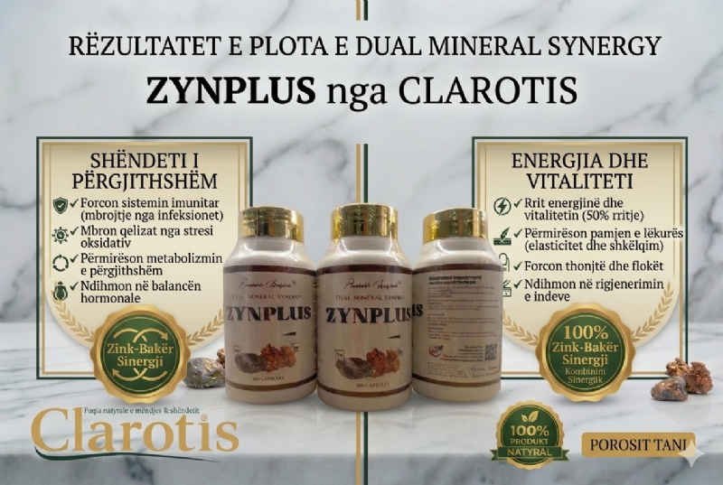 Kapsula per imunitet ZYNPLUS nga CLAROTIS, zink kapsula natyrale, copper kapsula natyrale, suplement per balancim, kapsula per energji dhe vitalitet, mineral kapsula trupit, suplement per rezistence, kapsula per shendet te pergjithshem